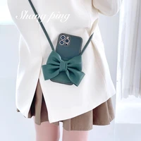sumkeymi cute bow lanyard cover anti fall phone cases for iphone 13 pro max 12 11 pro max xr xs x 8 7 plus shell coque
