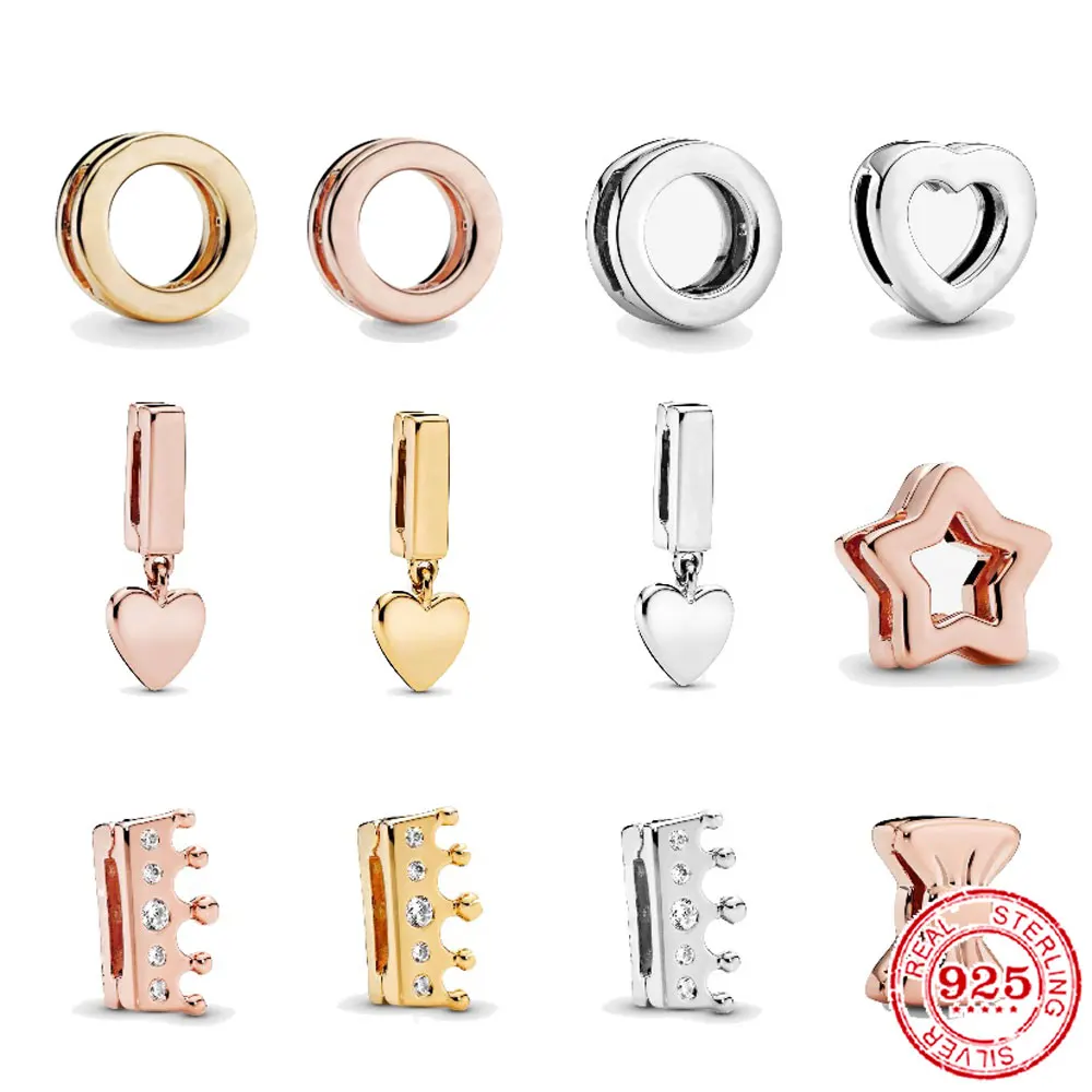 

Fit Original Pandora charms bracelet beads S925 sterling silver Hot classic crown bead female popular jewelry girlfriend gift