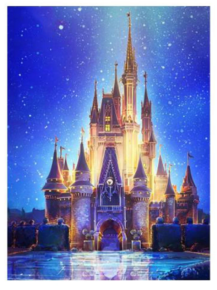 

5D DIY diamond stickers cross stitch cartoon fantasy castle square round embroidery mosaic home parent-child handmade decoration