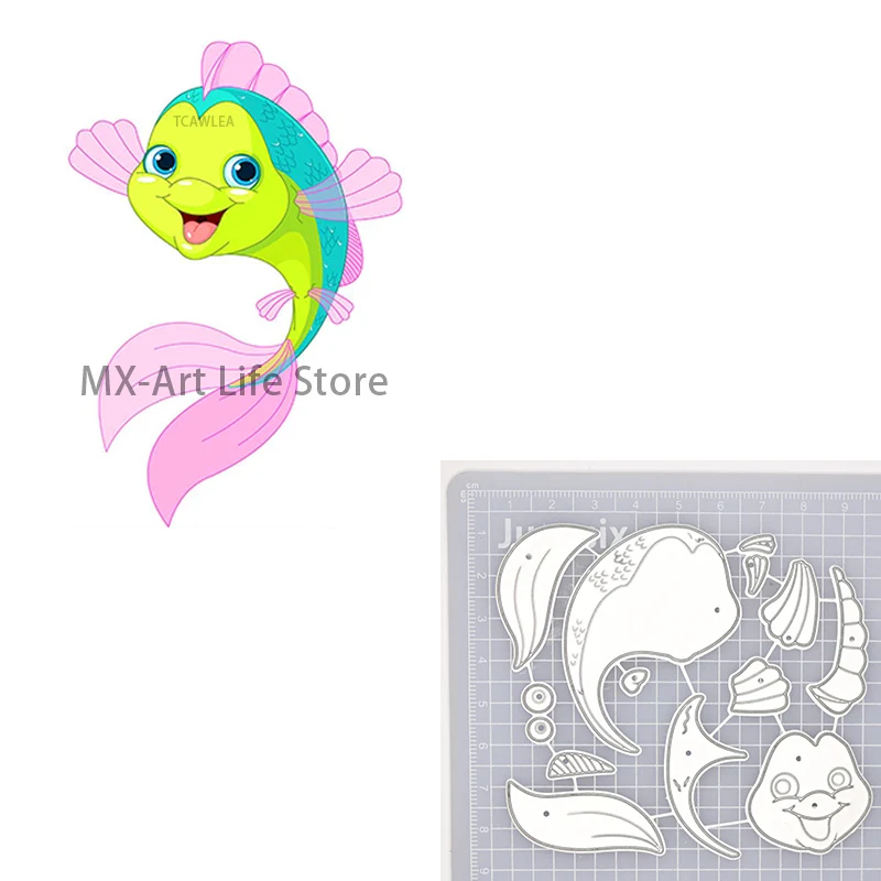 Разноцветные металлические Вырубные штампы в виде золотой рыбки Морская жизнь