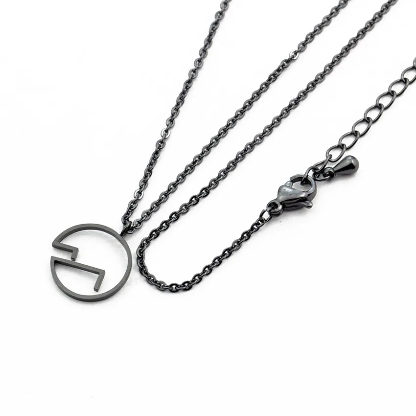 Минималистское ожерелье с подвеской из нержавеющей стали цвета розового золота