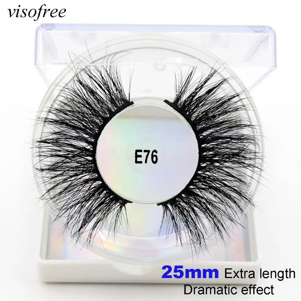 Норковые ресницы для наращивания Visofree E76 натуральные длиной 25 мм диаметром 100%