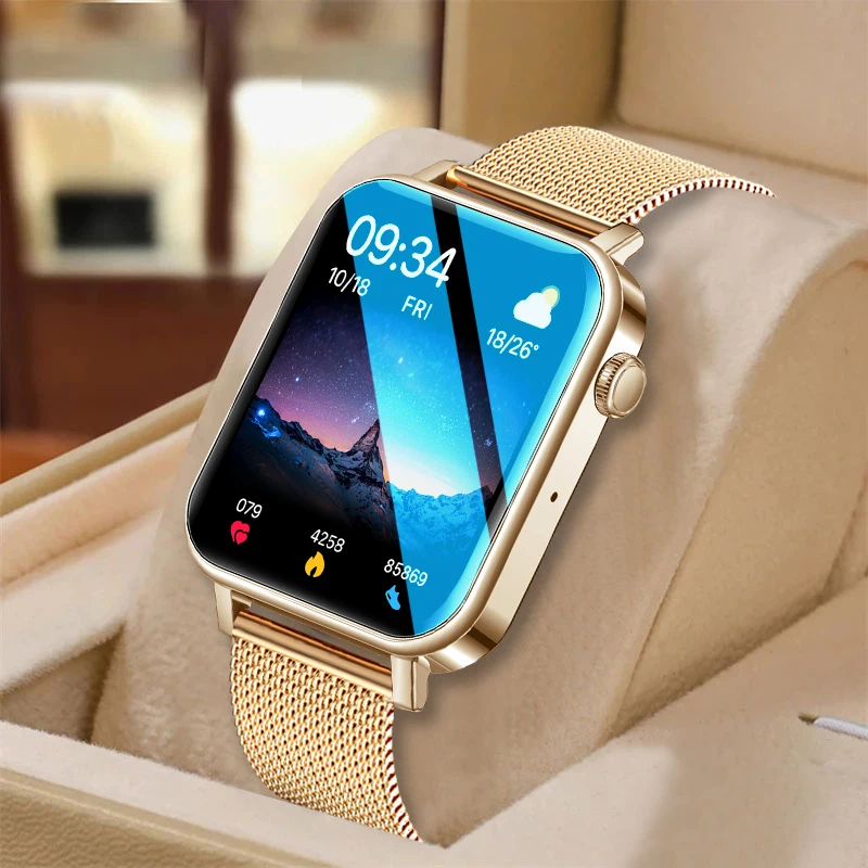 

Новинка, модные женские Смарт-часы с экраном 1,69 дюйма, Bluetooth, звонки, пульсометр, уведомления, управление музыкой, Смарт-часы для Android IOS