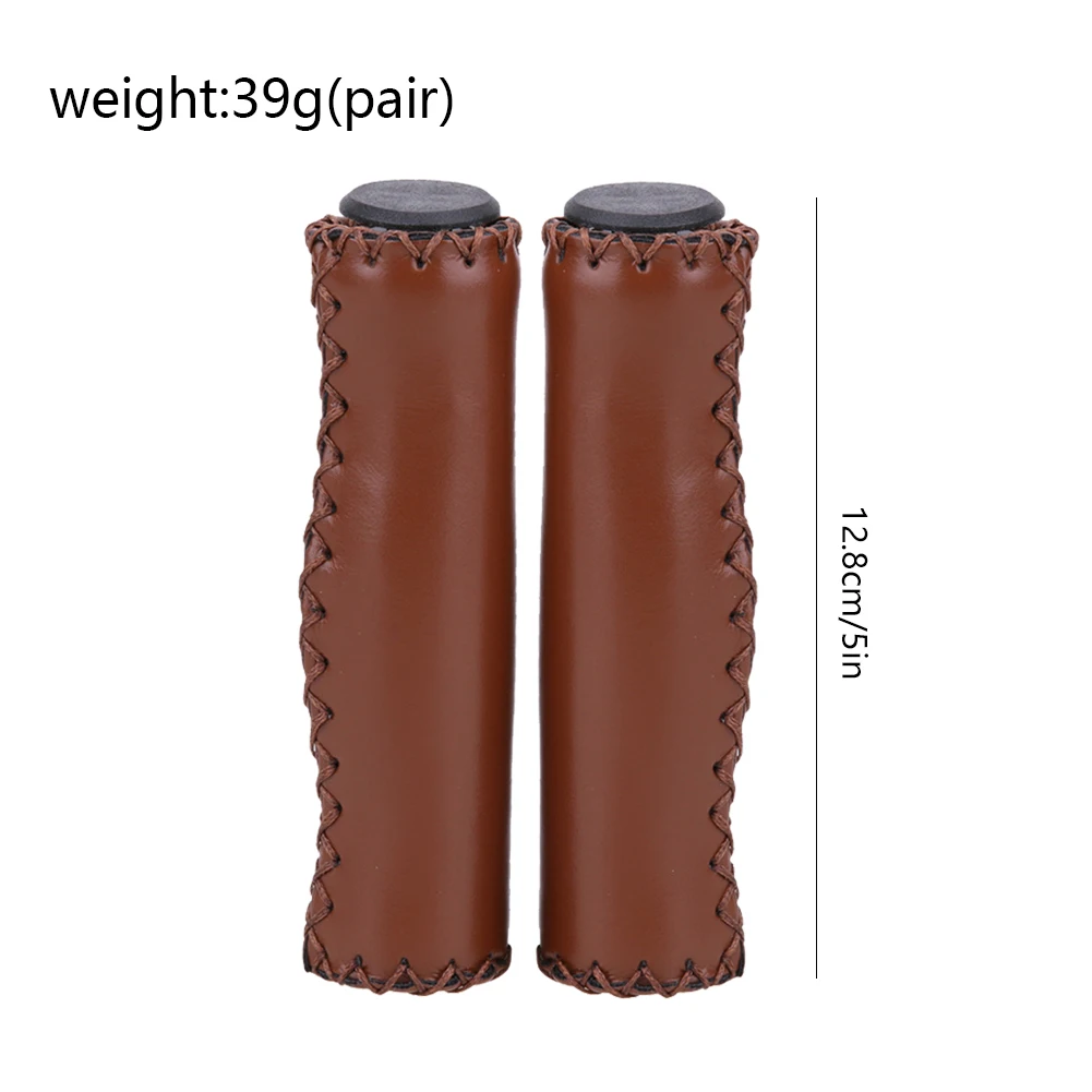 

1 pair of leather retro bicycle grips retro bicycle fixed gear car 12.8cm handle suitable for a variety of models #39g