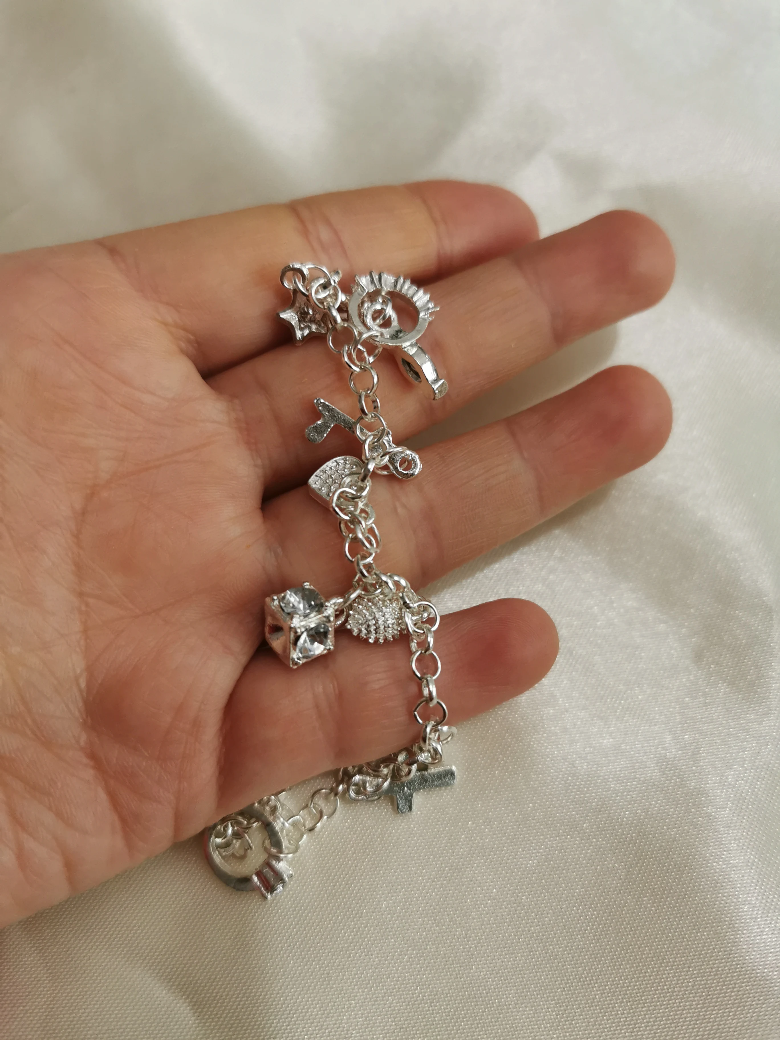 Модные трендовые украшения шикарный посеребренный браслет с Луной сердечком