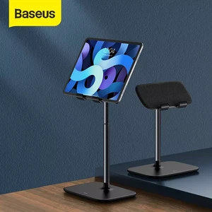 baseus desktop phone holder aluminum height angle adjustable mobile phone tablet stand for iphone 12 11 pro xs xr huawei tablet free global shipping