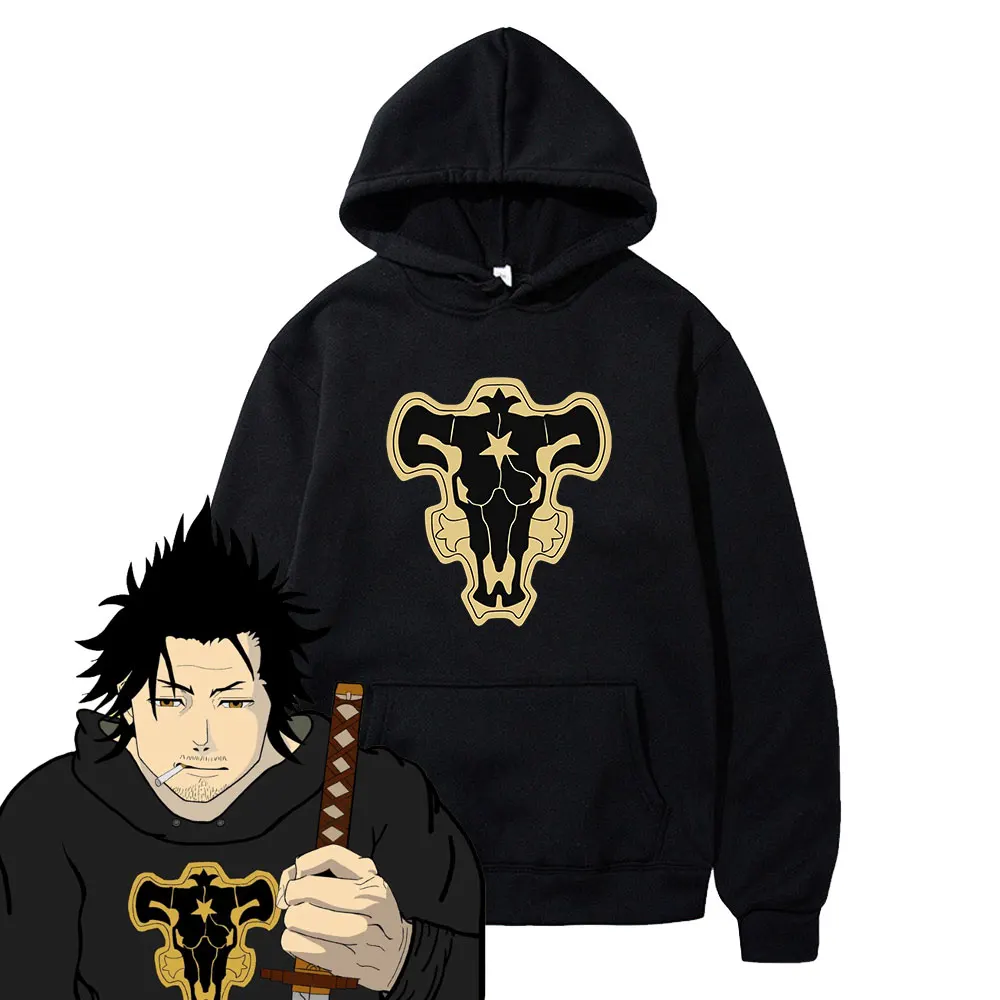 

Hot Anime Black Clover Hoodies Pullover Funny Asta Graphics Logo Print Hooded Streetswear Sweatshir Men Women Unisex Tracksuit