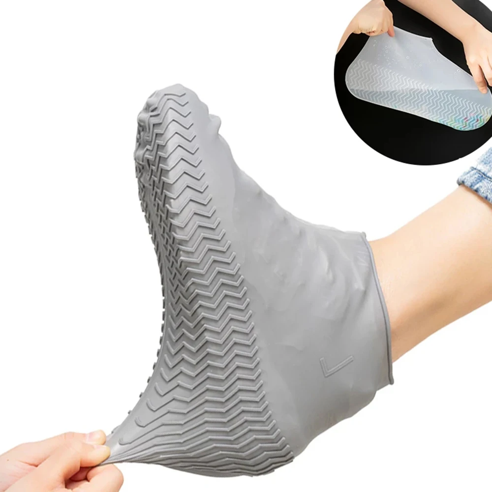 

Shoes Cover Waterproof Reusable Silicone Material Thickened Non-slip Shoes Protectors Rain Boots For Indoor Outdoor Rainy Days