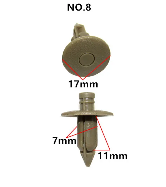 

Для Volvo C70 S60 S80 V70 Панель обшивки крыла Внутренняя пластиковая заклепка 5 мм 6 мм 7 мм 8 мм Отверстие Авто Бежевый зажим для крепления