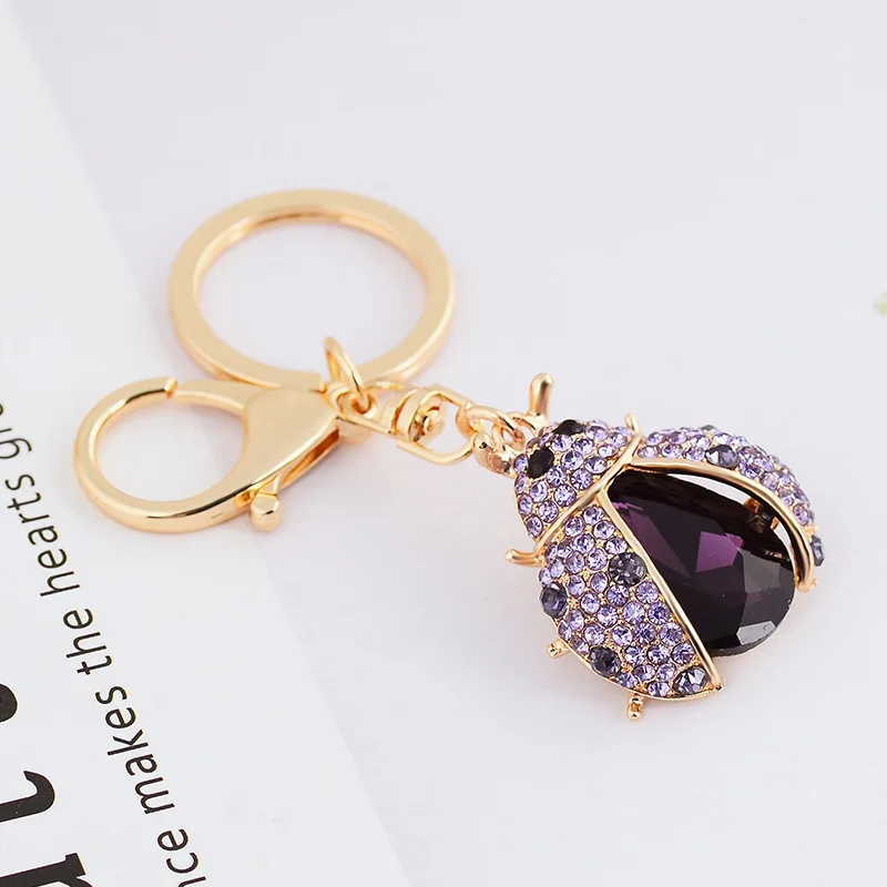 

New Seven-Star Ladybug Keychain American Popular Insect Pendant Fashion Beetle Key Chain Shoulder Bag Hanging Decoration Keyring