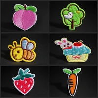 mini rabbit cake cartoon patches honey bee strawberry carrot children clothes decal iron on clothing accessories