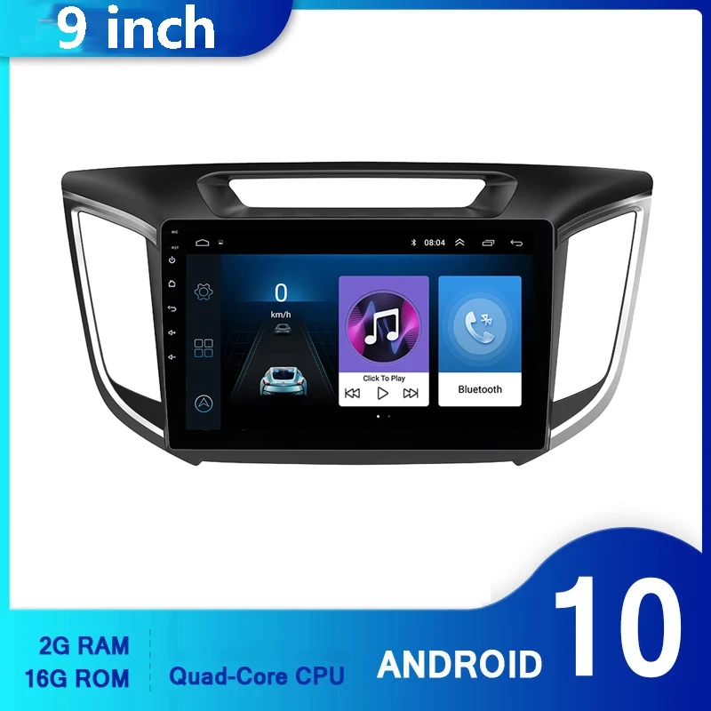 

Android 11 RAM 2GB+32GB 2 Din Car Radio multimedia Video player GPS Navigation For hyundai Creta ix25 2015-2018 With Dvr