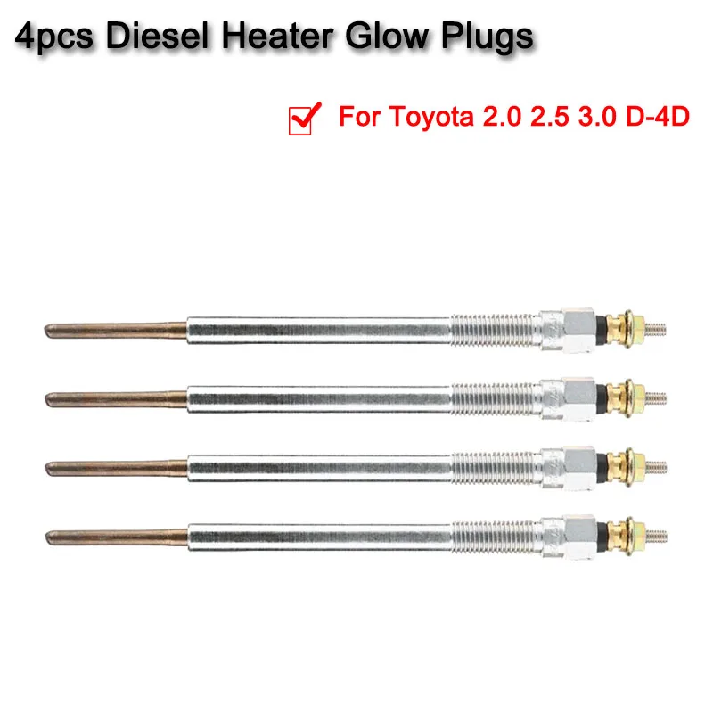 4 Piece Set Ignition System Accessories Diesel Heater Glow Plugs For Toyota 2.0 2.5 3.0 D-4D Corolla Land Cruiser | Автомобили и