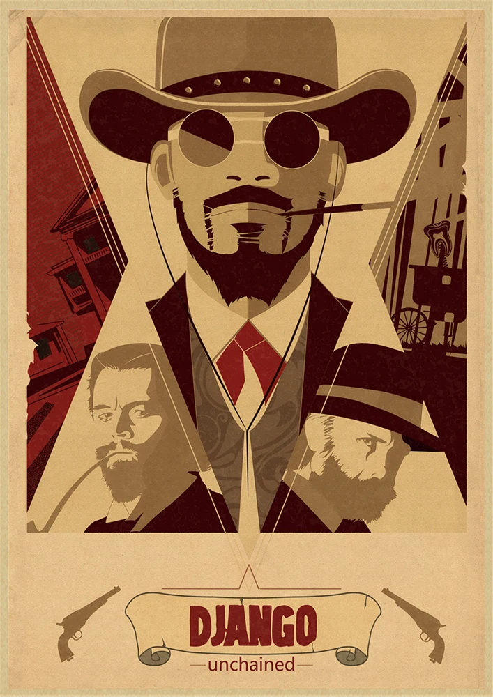 Django Unchained классический постер из крафт бумаги в кино кафе гостиной столовой Quentin
