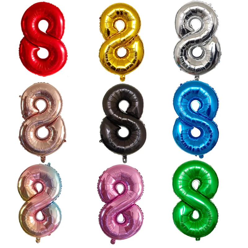 32/40 дюймов розовое золото серебряные воздушные шары из фольги в виде цифр декор