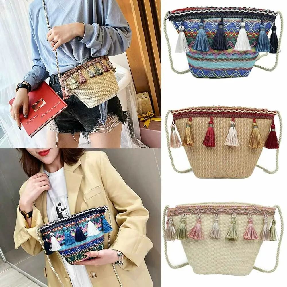 Bobo Пляжная Сумка круглая ручная плетеная ротанговая работа женская бамбуковая