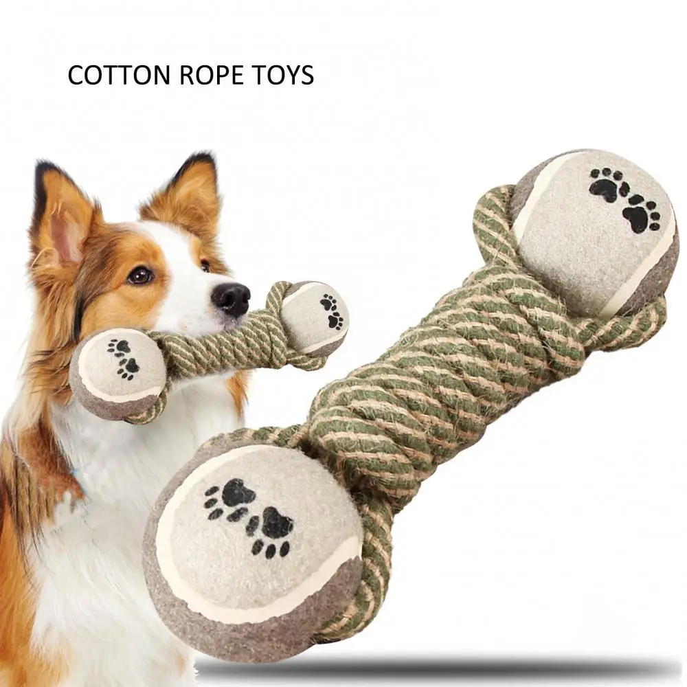 

Bite-Resistant Pet Dog Dumbbell Cotton Rope Toys Ball Teeth Bite-Resistant Chew Play Gadgets Durable Educational Hund spielzeug