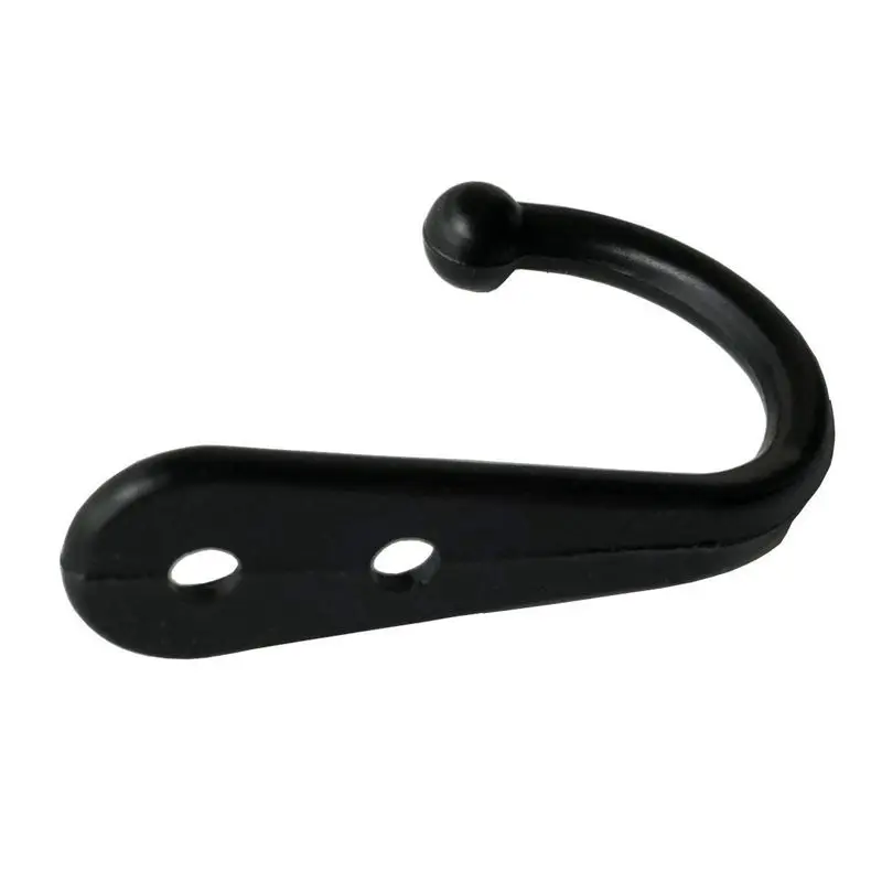 

24 Pieces Coat Hooks Wall Mounted Robe Hook Single Coat Hanger No Scratch and 50 Pieces Screws Black