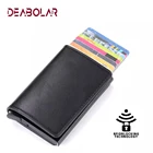 Бренд с защитой от краж мужские деловые металлический держатель кредитной карты унисекс безопасности кожаный чехол-бумажник с ультра-тонкий женский магический бумажник Блокировка радиочастотной идентификации