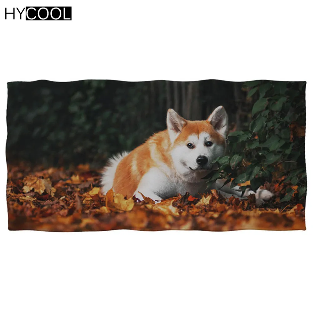 Мягкие полотенца из микрофибры для ванны и душа с 3D принтом животных Akita Dog