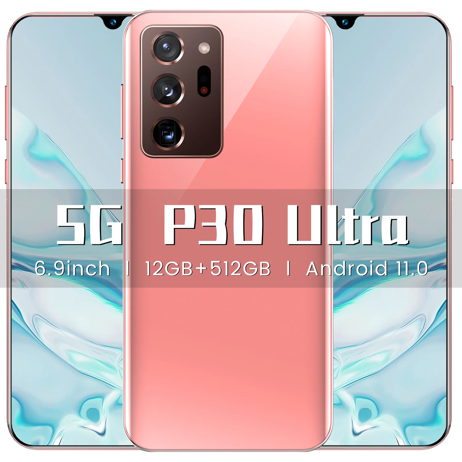 

2021 New Global Version 6.9Inch P30 Ultra Smartphone 5800mAh Face Unlock Android 11.0 Mobilephone 5G Dual SIM 12+512G Cellphone