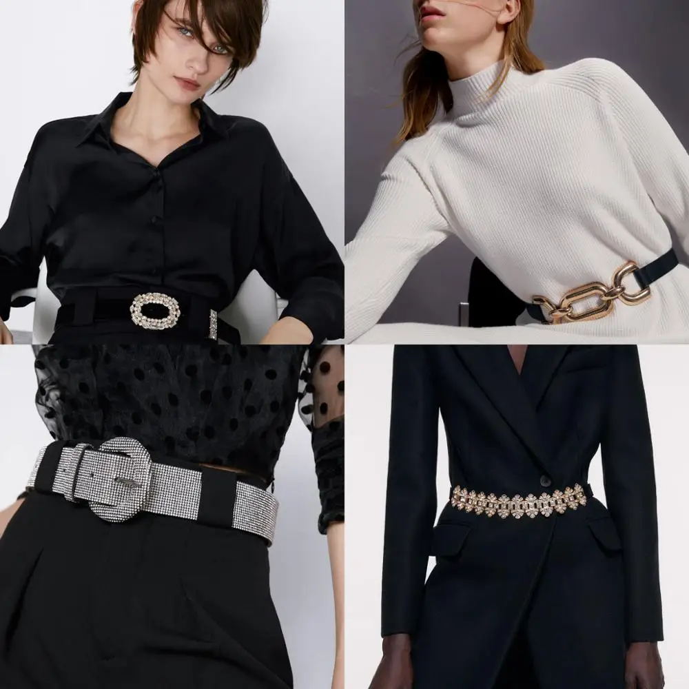 Женские винтажные ремни с металлической пряжкой ZA витой эксклюзивные аксессуары