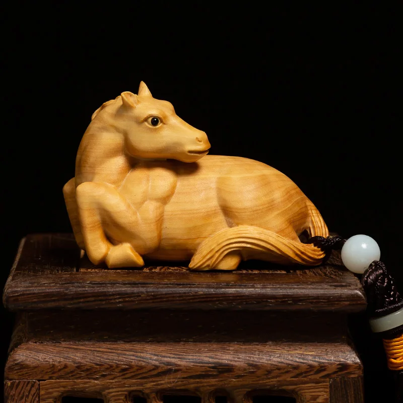 Статуя из бокса фэн шуй статуя массива дерева орнаменты зодиака подвеска с