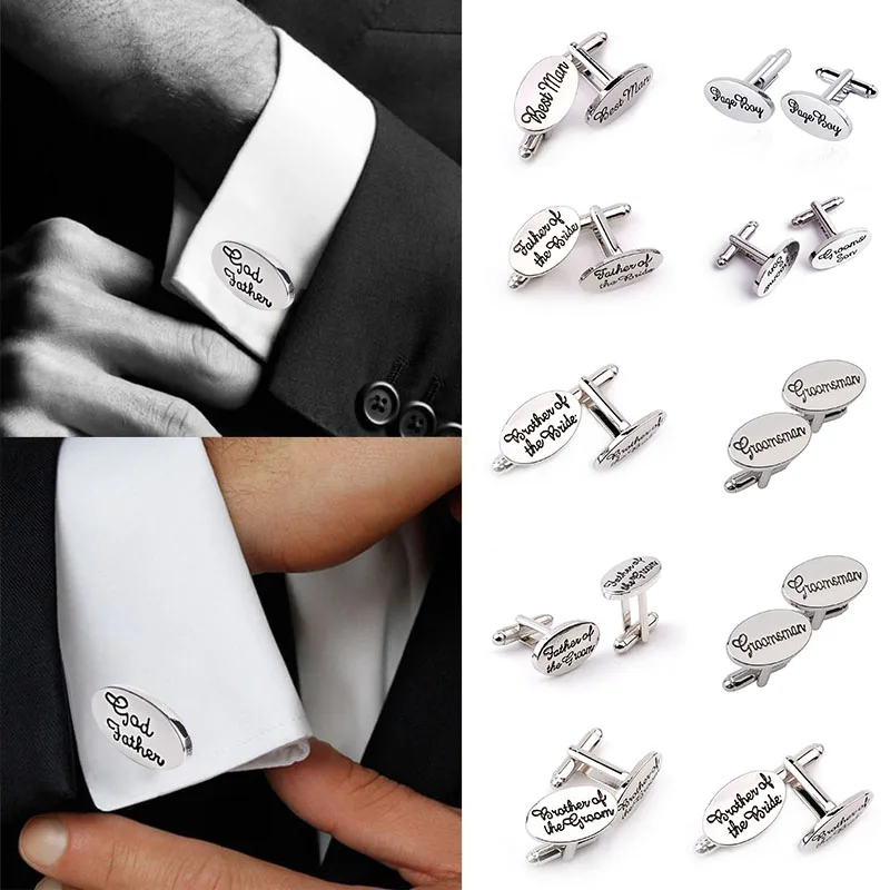 

Europe And The United States Fashion Classic White Wedding Fashion Engraved Cufflink Men's French Shirt Cufflink Accessories