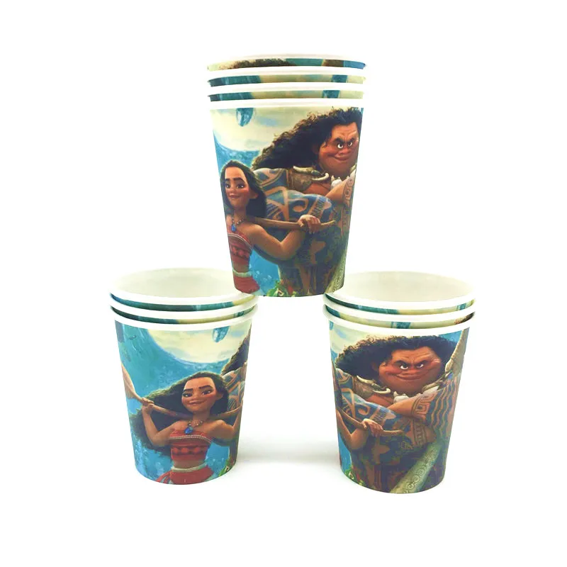 

40Pcs/80Pcs New Sale Disney Moana Movies Birthday Party Supplies Paper Cups Plates Straw Banner For Kid Party Decor Supplies