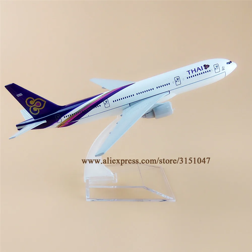 16 см металлическая модель самолета Thailand Air Thai Airlines B777 Boeing 777 Airways с подставкой в