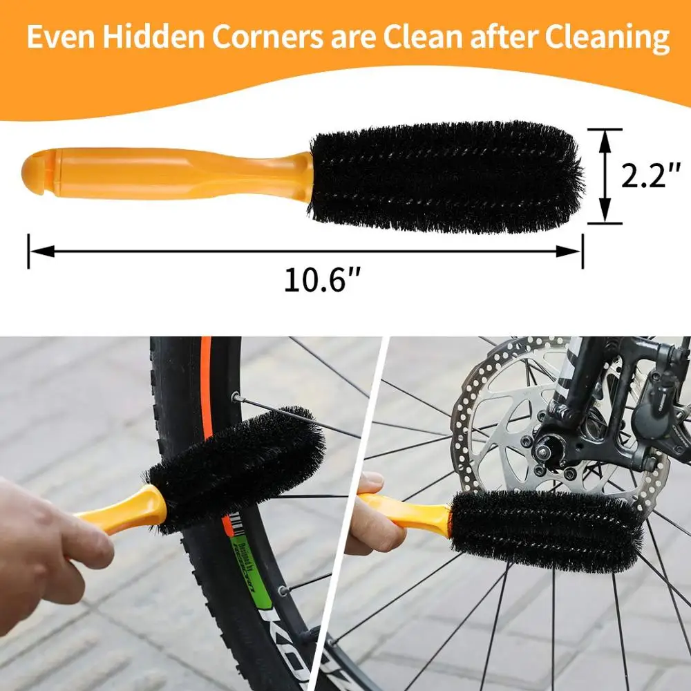 

Bike Chain Cleaner Cycling Cleaning Kit Clean Machine Brushes 9In1 Bicycle Brush Maintenance Tool for Mountain, Road, City, BMX