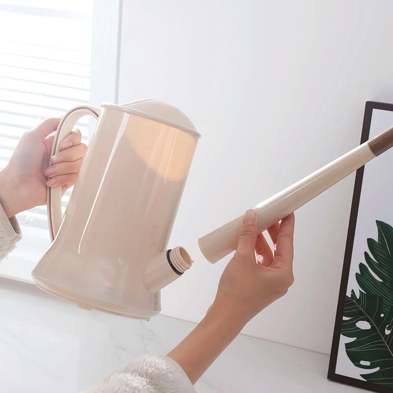 

New Hot 2 Liter PP Watering Can Detachable Long Mouth Kettle Washable Durable Solid Anti-Slip Bottom for Garden Courtyard