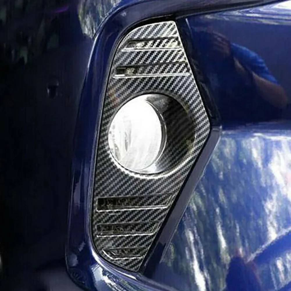 

2pcs Cover ABS Trim Accessories Bumper Carbon Fiber Fog Light Lamp Parts
