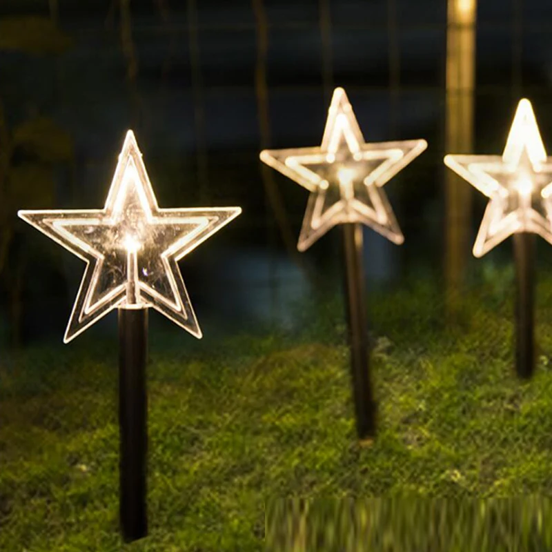 LED String Light Lawn Garden Christmas Star Snowflake Tree Decoration Insert Waterproof Battery Box | Освещение