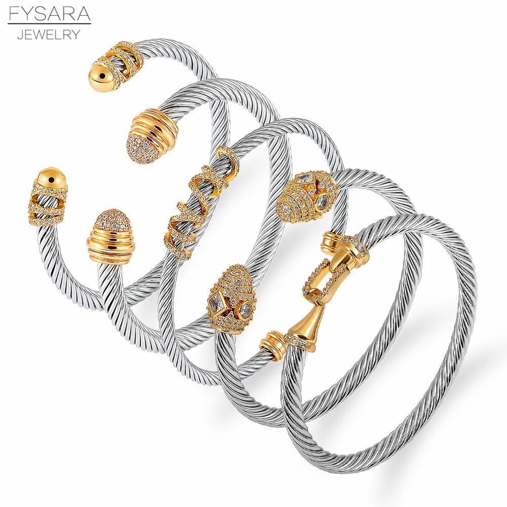 FYSARA 2021 роскошный Штабелируемый Браслет манжета для женщин Свадьба полный