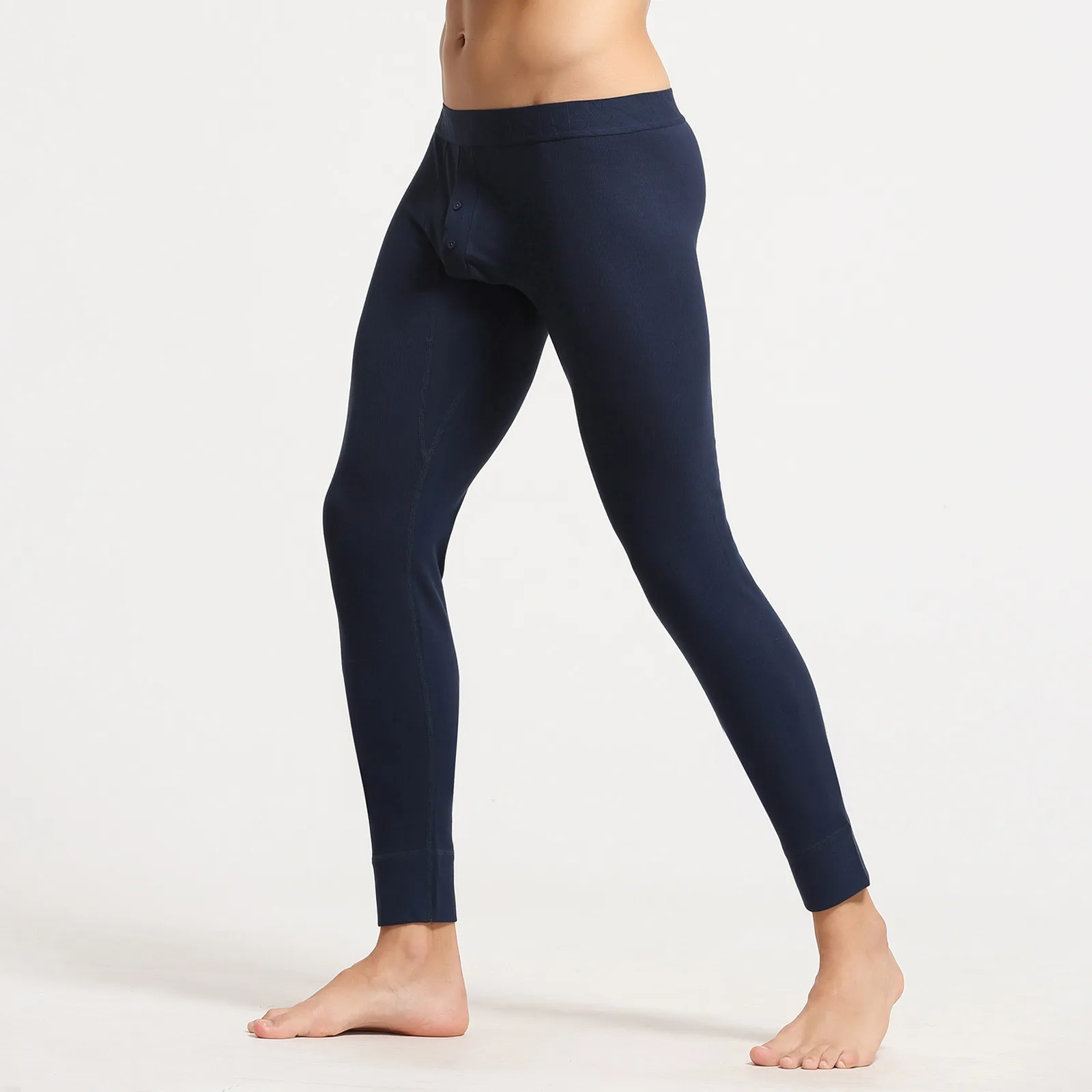 

2020 Men's Solid Color Cotton Breathable Sports Leggings Warm Long Johns Panties sports pants male pantalon sport homme E1
