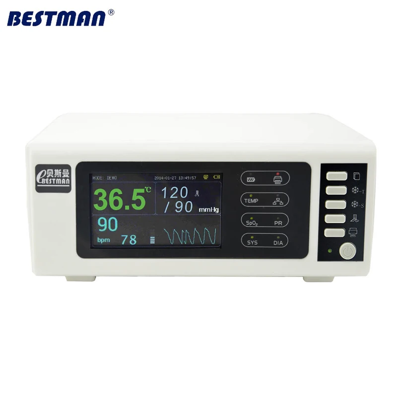 

Bestman Vital Sign Monitor NIBP/TEMp/Spo2 with thermal printer and rechargeable battery patient monitor