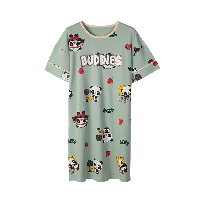 Женская ночная рубашка размера плюс из 100% хлопка летняя одежда для сна с коротким