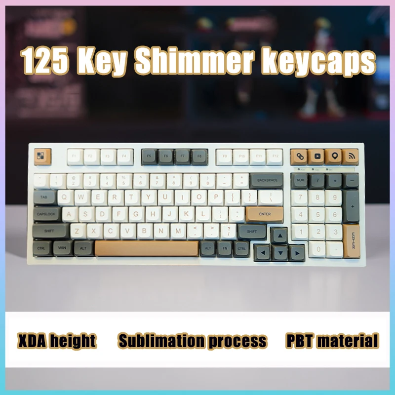 

125 Key Shimmer keycaps XDA high sublimation PBT material sublimation mechanical keyboard keycaps Round Keycaps