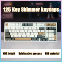 125 key shimmer keycaps xda high sublimation pbt material sublimation mechanical keyboard keycaps round keycaps