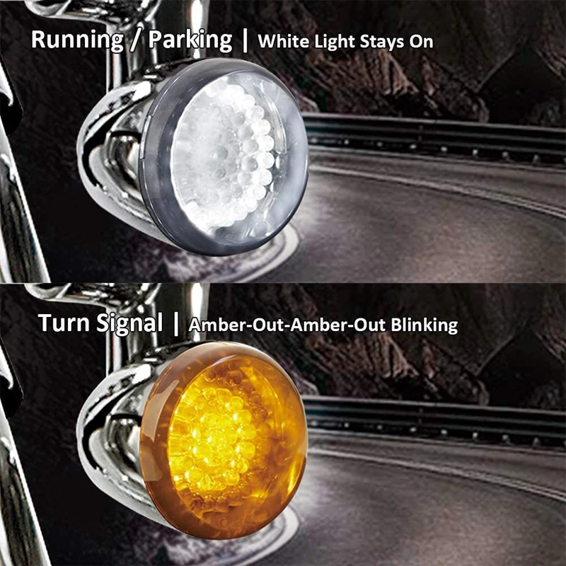 

4PCS Smoked Front Turn Signals LED Lights Panel Motorcycle 1157 Insert Kit for Dyna Road Street Glide