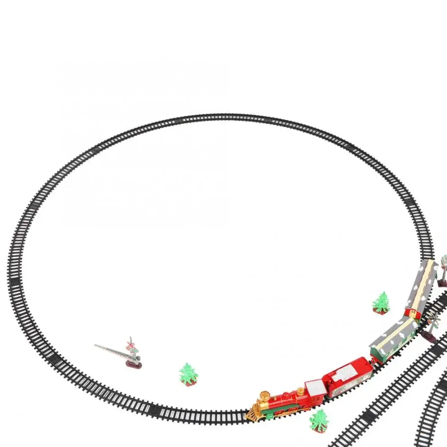 Рождественский стиль электрическая железная дорога игрушка DIY собранная