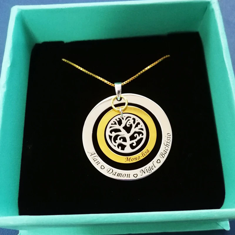Ожерелье с изображением семейного дерева жизни ожерелья буквой из серебра 925