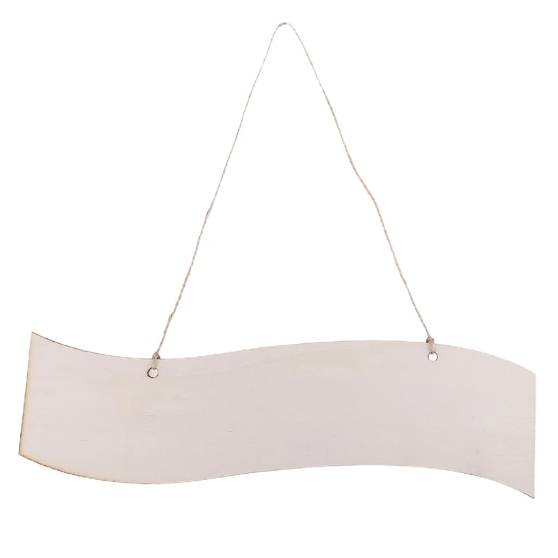 

8 Pcs Arrow + Wavy Shape Wooden Blanks Hanging Tag Sign Unfinished Slices Chips N1HF