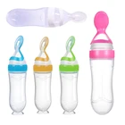 Силиконовая сжималка для новорожденных, бутылочка для кормления, тренировочная ложка для риса, Детские хлопья, пищевая добавка, бутылочка для кормления, посуда, инструменты
