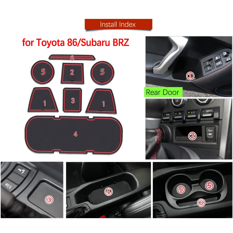 Противоскользящая резиновая подушка для автомобильной двери красная прокладка