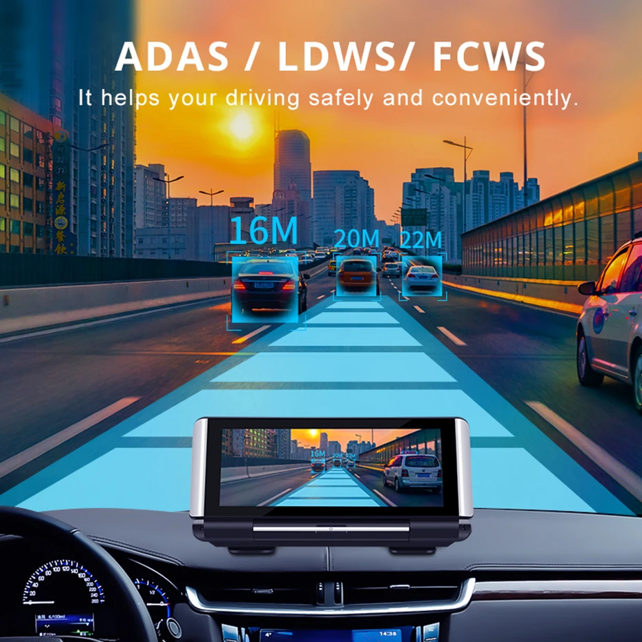 Видеорегистратор на приборной панели Android 4G ADAS автоматический видеорегистратор