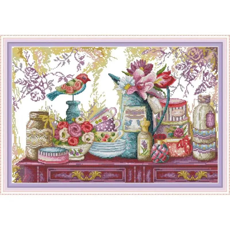 

Wedding Supplies 2 Cross Stitch Embroidery Kit DMC 11CT 14CT Account Canvas Print Cross Stitch DIY Gift Home Wedding Decoration