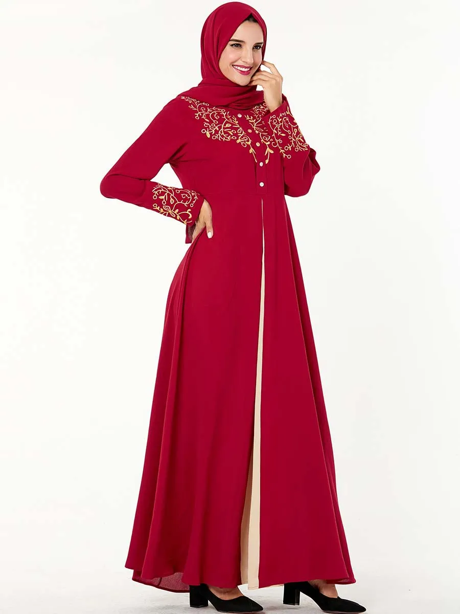 Красный хиджаб Abayas для женщин Дубай турецкий Пакистан Турция вечерние макси