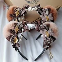new handmade work bear ears hairhoop hairband headwear for kc lolita cosplay party game costume accessories